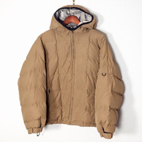 Eddie Bauer Men’s Vintage Goose Down Puffer Jacket Brown Hooded Normcore XL - Picture 1 of 15